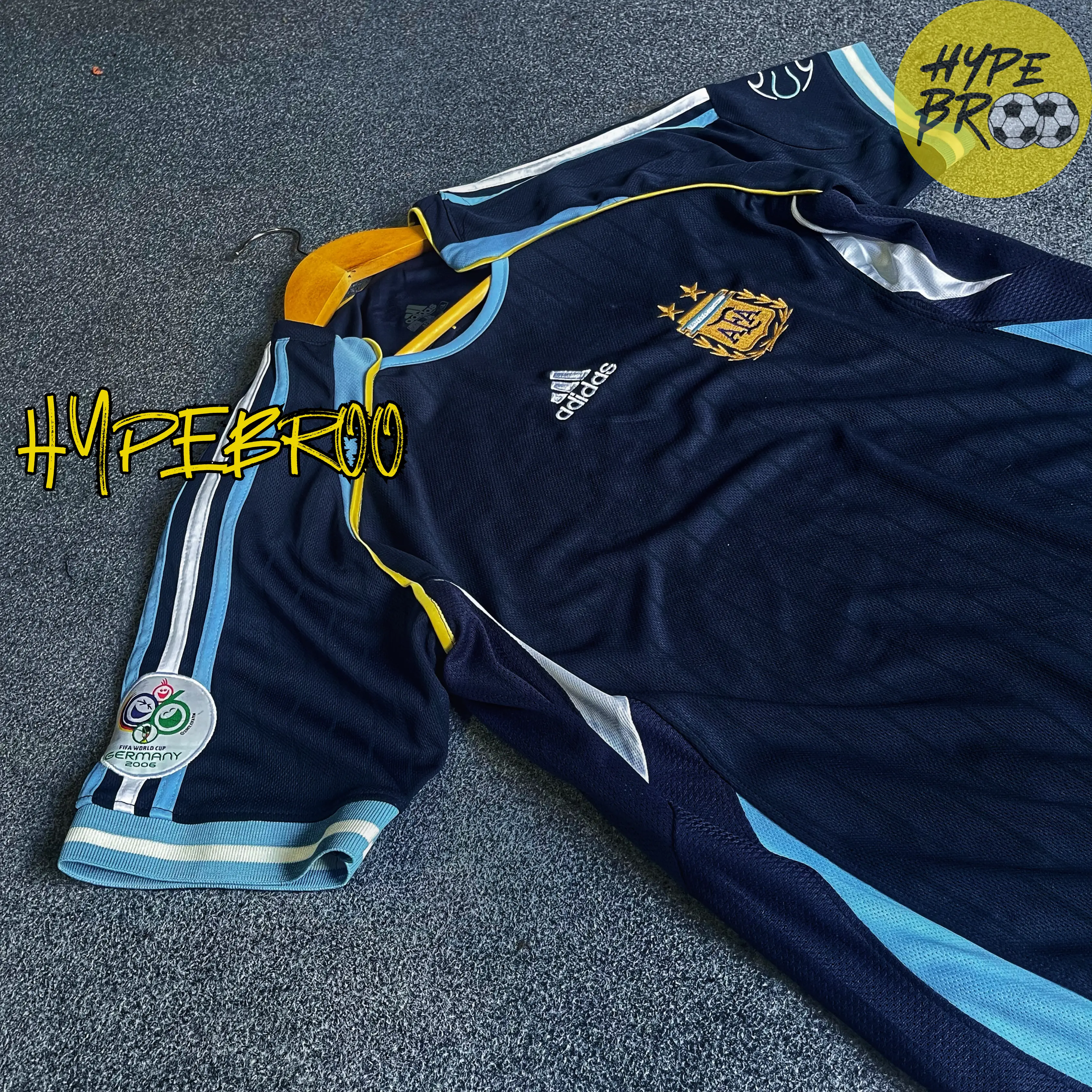 Argentina 2006 Away Retro Jersey Left Sleeve Patch – Authentic Detail | Hypebroo