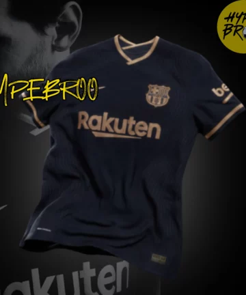 FC Barcelona 2020/21 Away Retro Jersey – Black & Gold Edition