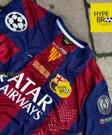 Barcelona 2014-15 home jersey lifestyle shot showing half front view