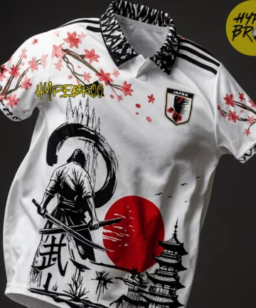Render mockup of Japan concept football kit floating in air