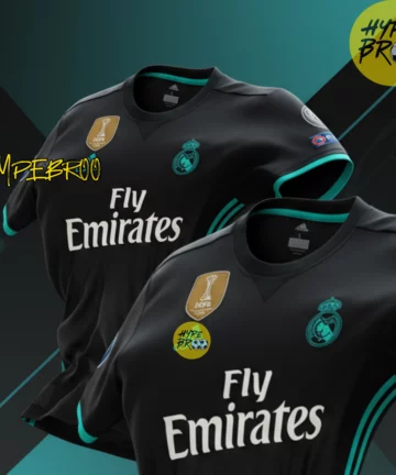 Real Madrid 2017-18 away jersey mockup digital render display