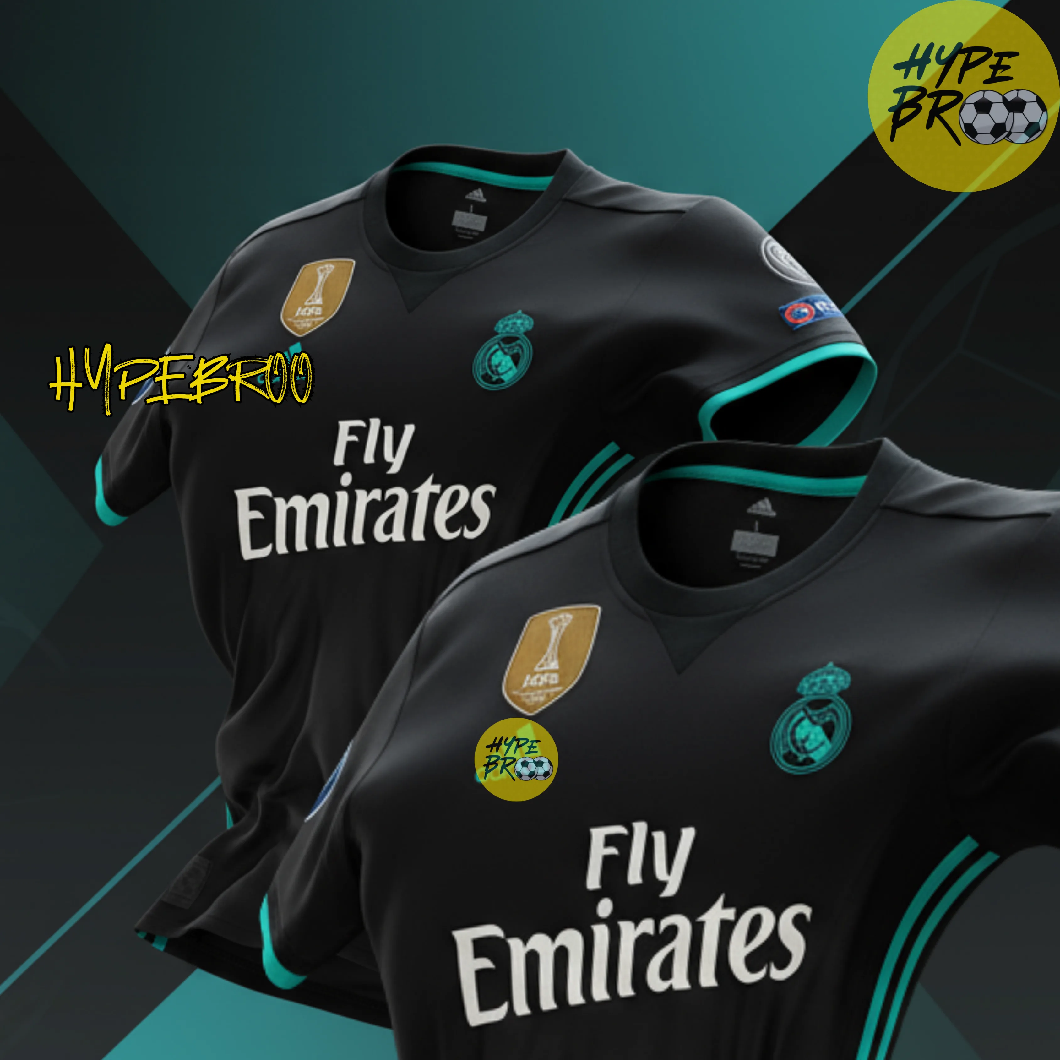 Real Madrid 2017-18 away jersey mockup digital render display