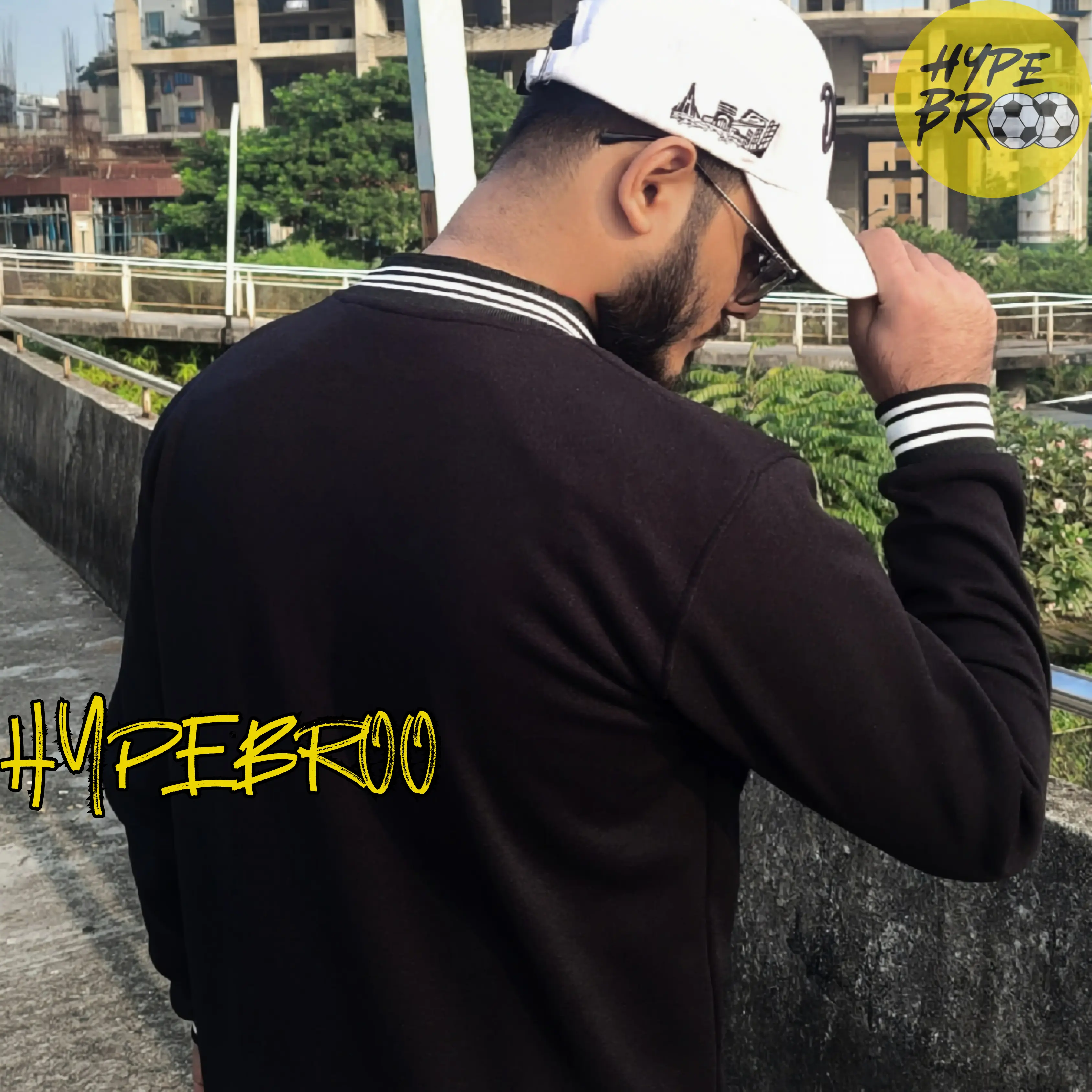 Real Madrid black sweatshirt back view